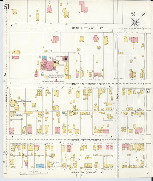 Sanborn Fire Insurance Map from Hamilton, Butler County, Ohio (1899), Sheet #0051 - Historic Sanborn Fire Insurance Map Print, vintage old map wall art, antique decor, genealogy gift, Ohio Ohio map