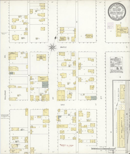 Sanborn Fire Insurance Map from Brentwood, Contra Costa County, California (1907), Sheet #0001 - Historic Sanborn Fire Insurance Map Print, vintage old map wall art, antique decor, genealogy gift, California California map