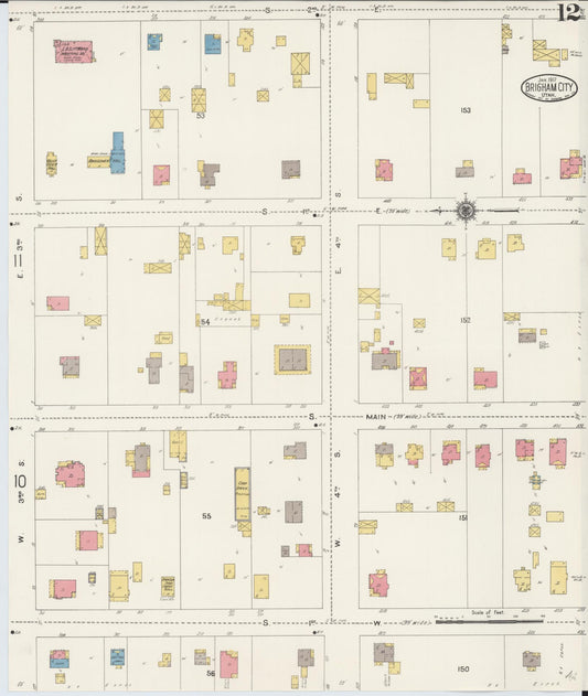 Sanborn Fire Insurance Map from Brigham City, Box Elder County, Utah (1917), Sheet #0012 - Historic Sanborn Fire Insurance Map Print, vintage old map wall art, antique decor, genealogy gift, Utah Utah map