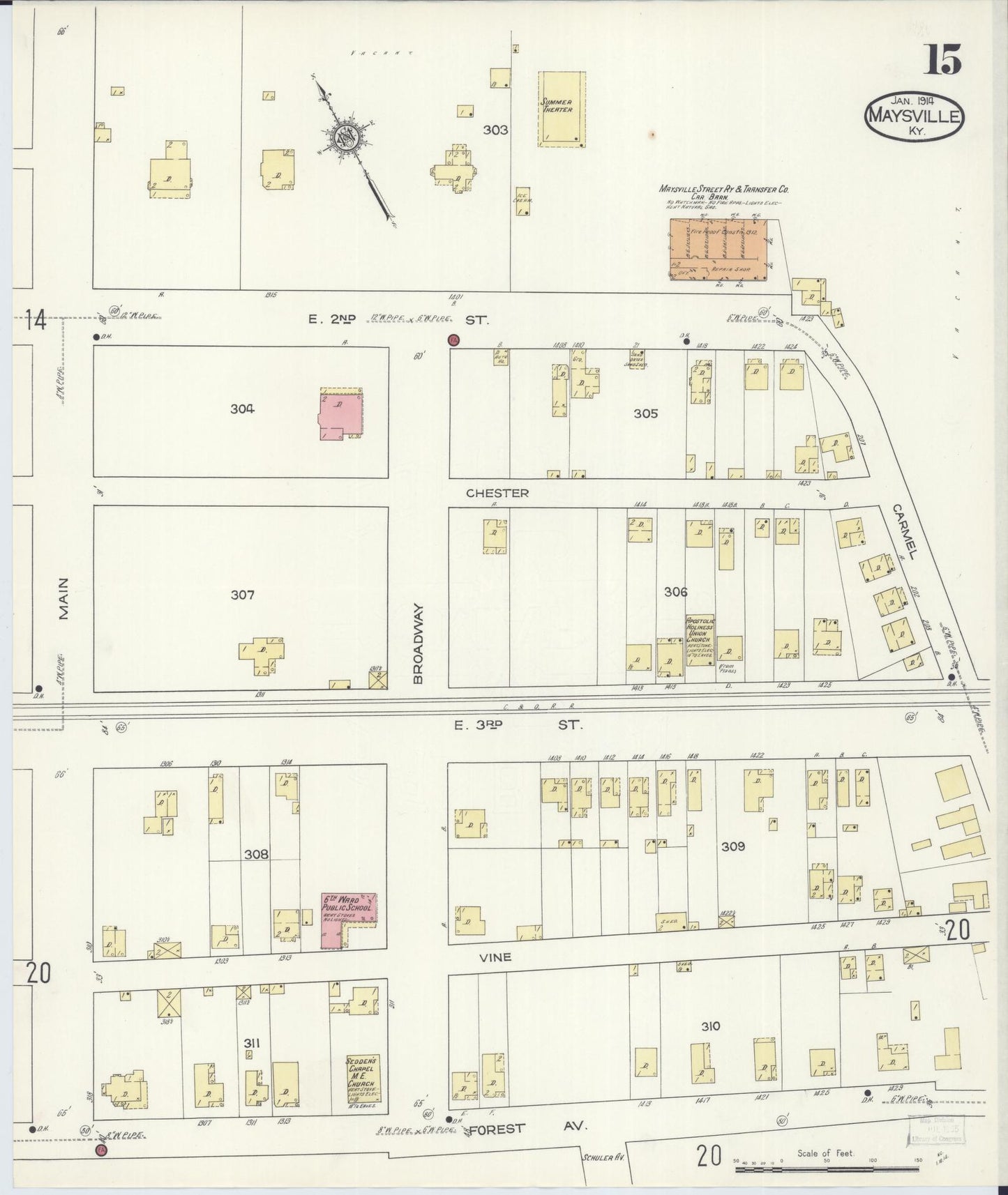 Sanborn Fire Insurance Map from Maysville, Mason County, Kentucky (1914), Sheet #0015 - Complete Map Set gallery image, historic Sanborn map, vintage wall art, Kentucky Kentucky
