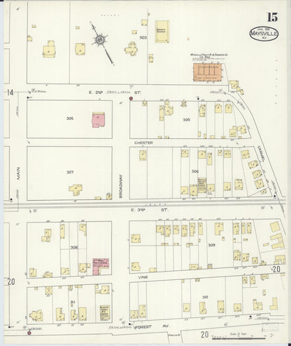 Sanborn Fire Insurance Map from Maysville, Mason County, Kentucky (1914), Sheet #0015 - Complete Map Set gallery image, historic Sanborn map, vintage wall art, Kentucky Kentucky