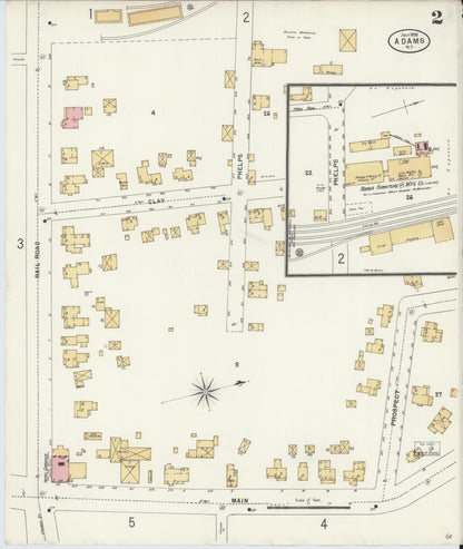 Sanborn Fire Insurance Map from Adams, Jefferson County, New York (1898), Sheet #0002 - Complete Map Set gallery image, historic Sanborn map, vintage wall art, New York New York
