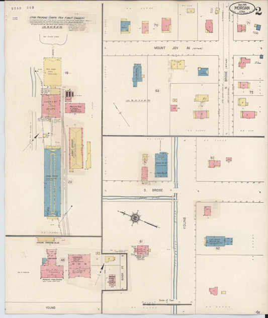 Sanborn Fire Insurance Map from Morgan, Morgan County, Utah (1929), Sheet #0002 - Historic Sanborn Fire Insurance Map Print, vintage old map wall art, antique decor, genealogy gift, Utah Utah map