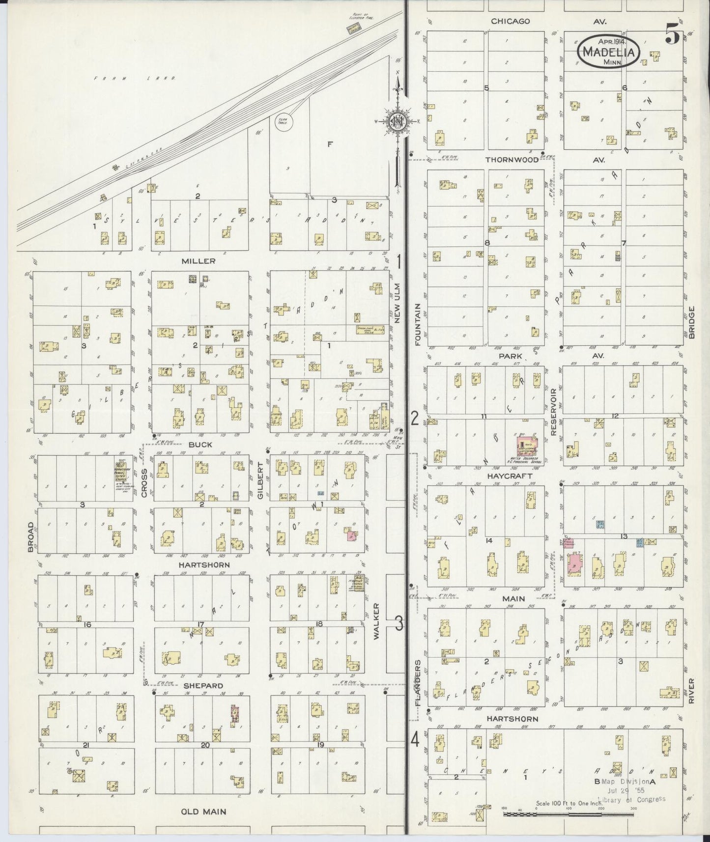 Sanborn Fire Insurance Map from Madelia, Watonwan County, Minnesota (1914), Sheet #0005 - Complete Map Set gallery image, historic Sanborn map, vintage wall art, Minnesota Minnesota
