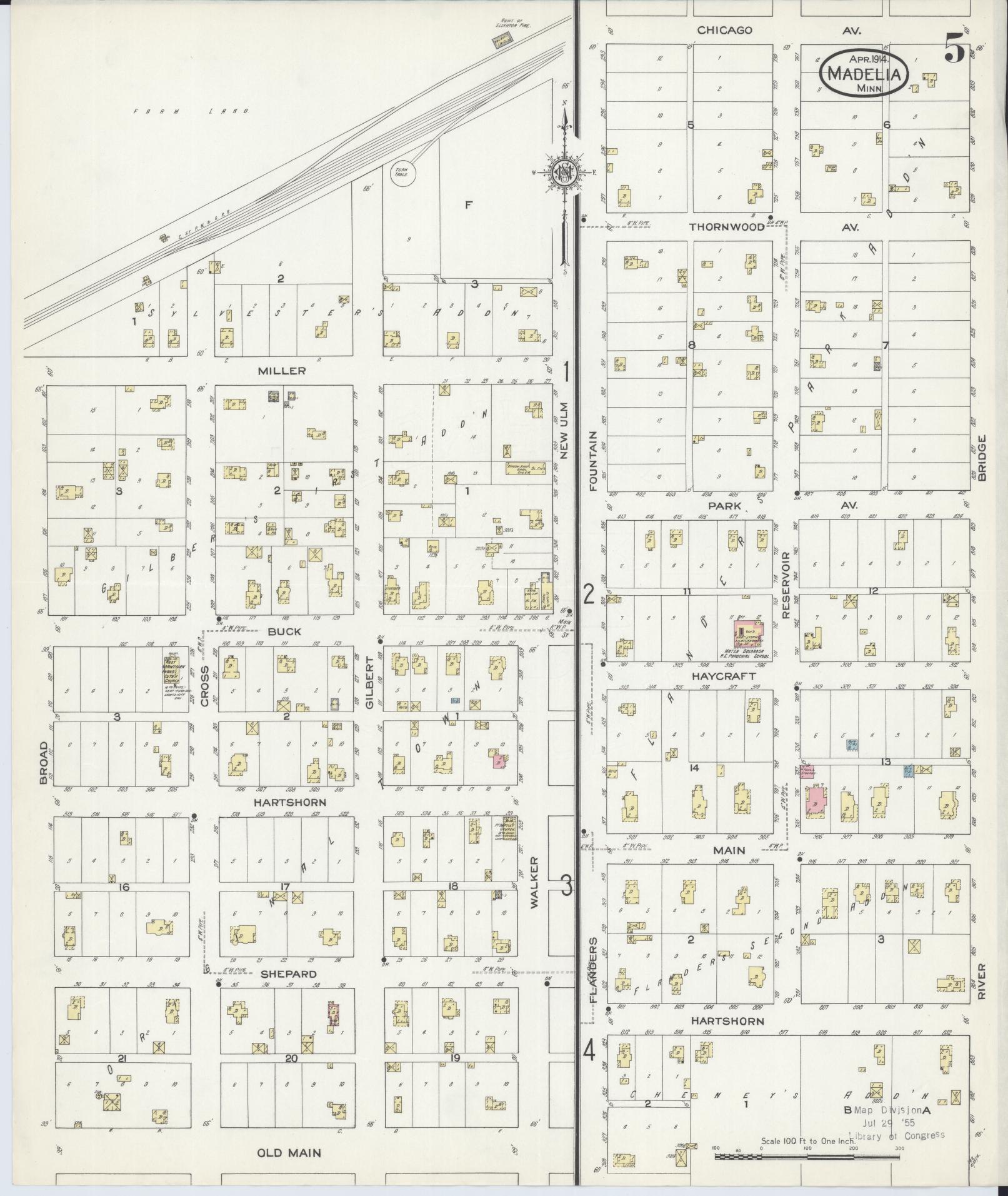 Sanborn Fire Insurance Map from Madelia, Watonwan County, Minnesota (1914), Sheet #0005 - Complete Map Set gallery image, historic Sanborn map, vintage wall art, Minnesota Minnesota