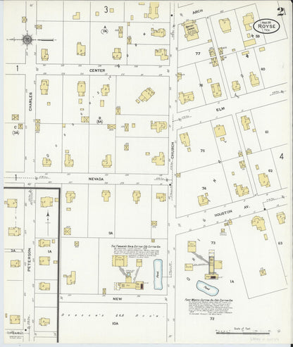 Sanborn Fire Insurance Map from Royse City, Rockwell County, Texas (1911), Sheet #0002 - Complete Map Set gallery image, historic Sanborn map, vintage wall art, Texas Texas