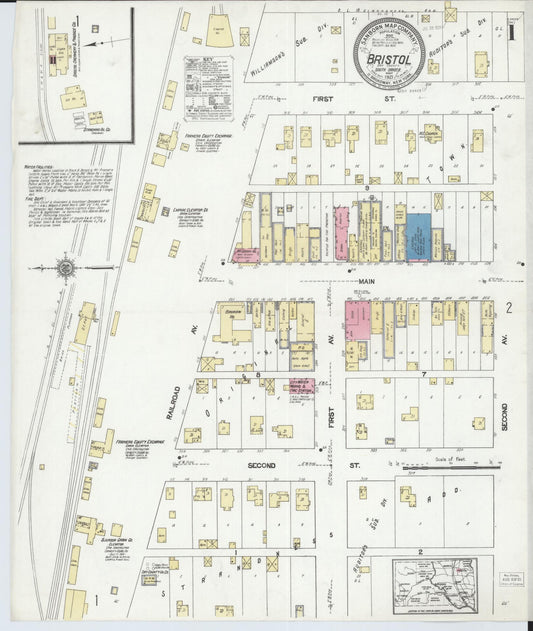 Sanborn Fire Insurance Map from Bristol, Day County, South Dakota (1921), Sheet #0001 - Historic Sanborn Fire Insurance Map Print, vintage old map wall art, antique decor, genealogy gift, South Dakota South Dakota map
