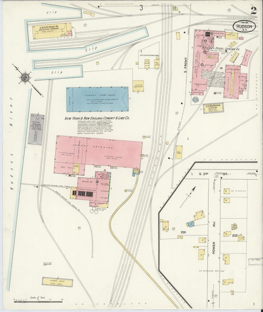 Sanborn Fire Insurance Map from Hudson, Columbia County, New York (1911), Sheet #0002 - Historic Sanborn Fire Insurance Map Print, vintage old map wall art, antique decor, genealogy gift, New York New York map