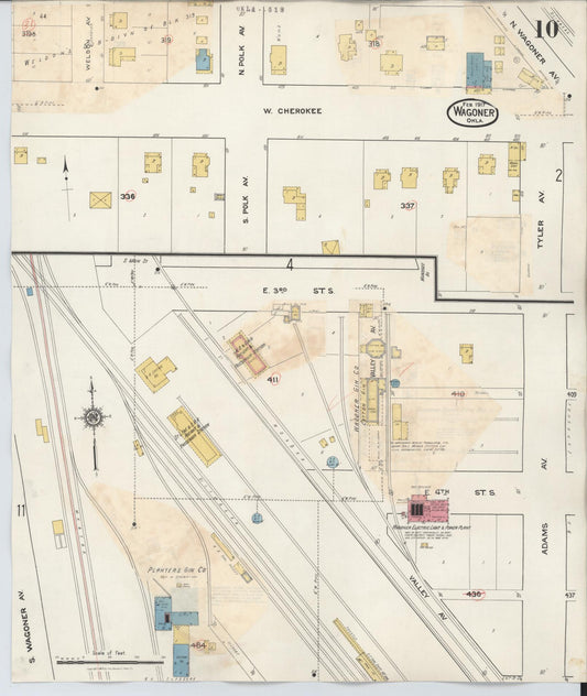 Sanborn Fire Insurance Map from Wagoner, Wagoner County, Oklahoma (1932), Sheet #0010 - Historic Sanborn Fire Insurance Map Print, vintage old map wall art, antique decor, genealogy gift, Oklahoma Oklahoma map