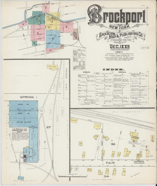 Sanborn Fire Insurance Map from Brockport, Monroe County, New York. (1885) – Historic Sanborn Fire Insurance Map Print