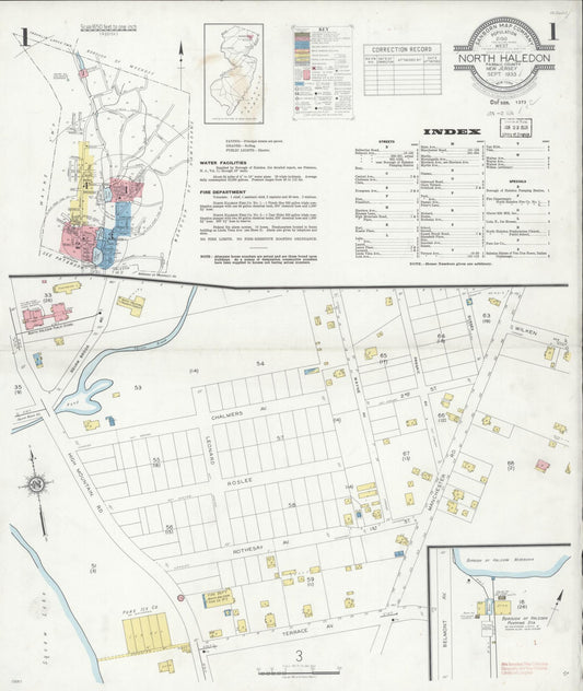 Sanborn Fire Insurance Map from North Haledon, Passaic County, New Jersey. (1933) – Historic Sanborn Fire Insurance Map Print