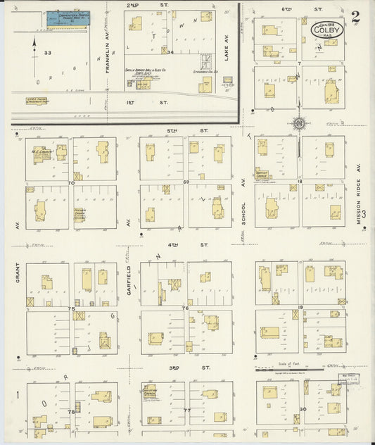 Sanborn Fire Insurance Map from Colby, Thomas County, Kansas (1918), Sheet #0002 - Historic Sanborn Fire Insurance Map Print, vintage old map wall art, antique decor, genealogy gift, Kansas Kansas map