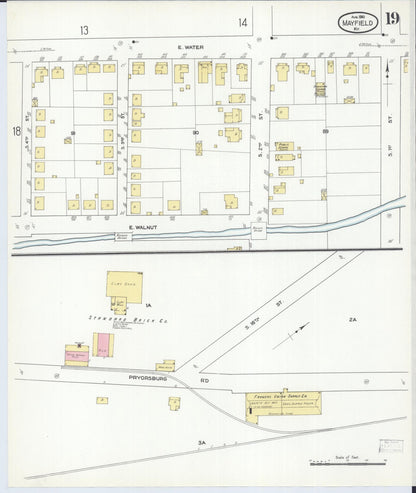 Sanborn Fire Insurance Map from Mayfield, Graves County, Kentucky (1910), Sheet #0019 - Complete Map Set gallery image, historic Sanborn map, vintage wall art, Kentucky Kentucky