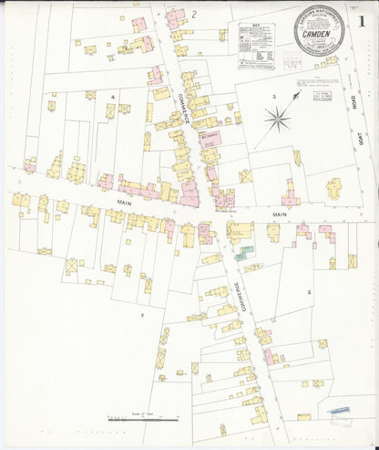 Sanborn Fire Insurance Map from Camden, Kent County, Delaware (1904), Sheet #0001 - Complete Map Set gallery image, historic Sanborn map, vintage wall art, Delaware Delaware