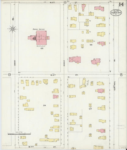 Sanborn Fire Insurance Map from Dunkirk, Chautauqua County, New York (1898), Sheet #0014 - Complete Map Set gallery image, historic Sanborn map, vintage wall art, New York New York