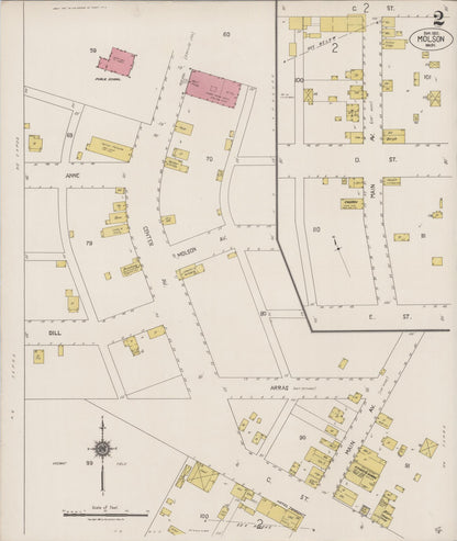 Sanborn Fire Insurance Map from Molson, Okanogan County, Washington (1922), Sheet #0002 - Complete Map Set gallery image, historic Sanborn map, vintage wall art, Washington Washington