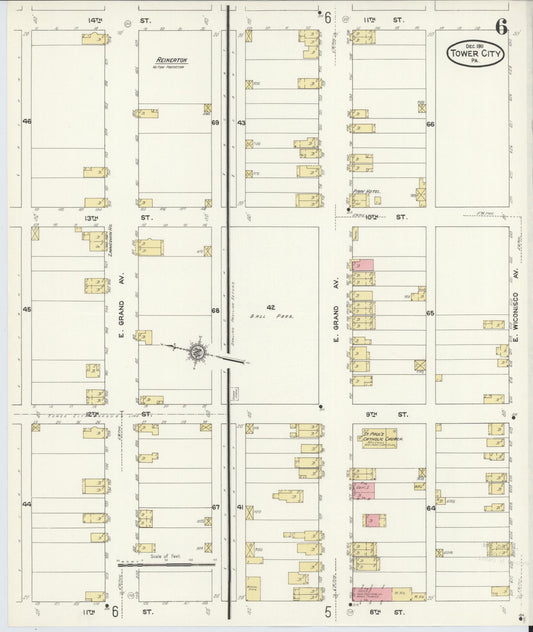 Sanborn Fire Insurance Map from Tower City, Schuylkill County, Pennsylvania (1911), Sheet #0006 - Historic Sanborn Fire Insurance Map Print, vintage old map wall art, antique decor, genealogy gift, Pennsylvania Pennsylvania map