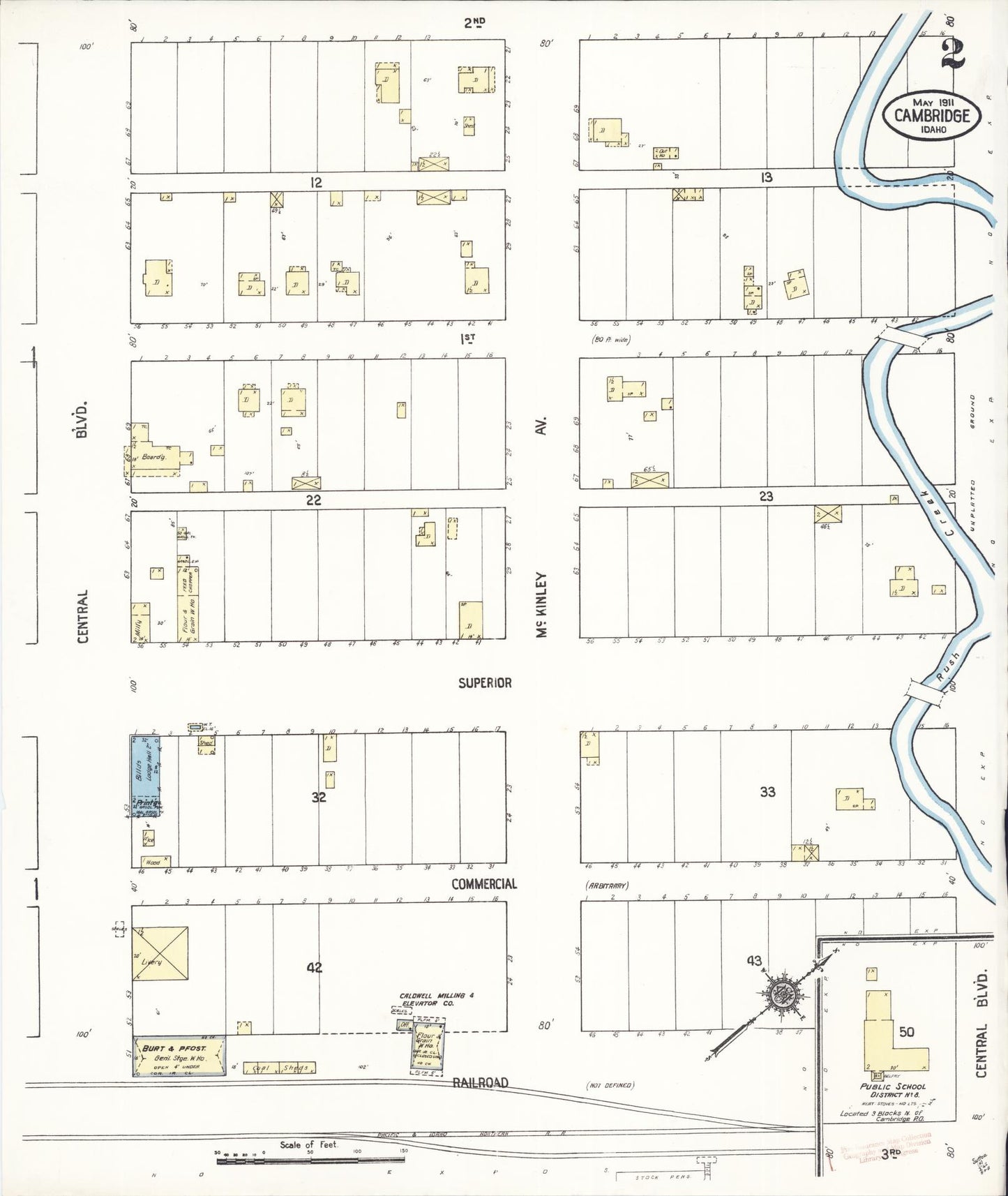 Sanborn Fire Insurance Map from Cambridge, Washington County, Idaho (1911), Sheet #0002 - Historic Sanborn Fire Insurance Map Print, vintage old map wall art, antique decor, genealogy gift, Idaho Idaho map