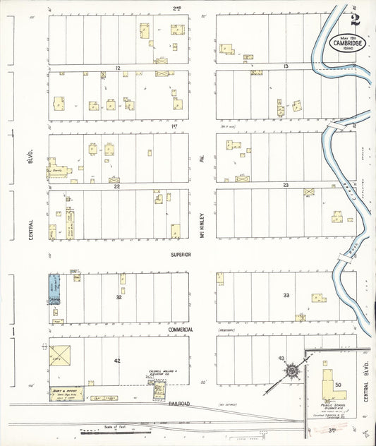 Sanborn Fire Insurance Map from Cambridge, Washington County, Idaho (1911), Sheet #0002 - Historic Sanborn Fire Insurance Map Print, vintage old map wall art, antique decor, genealogy gift, Idaho Idaho map