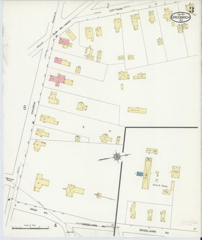 Sanborn Fire Insurance Map from Greenwich, Washington County, New York (1913), Sheet #0003 - Historic Sanborn Fire Insurance Map Print, vintage old map wall art, antique decor, genealogy gift, New York New York map
