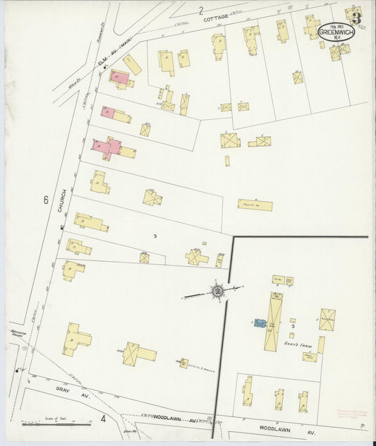 Sanborn Fire Insurance Map from Greenwich, Washington County, New York (1913), Sheet #0003 - Historic Sanborn Fire Insurance Map Print, vintage old map wall art, antique decor, genealogy gift, New York New York map