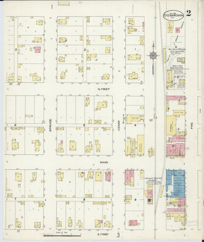 Sanborn Fire Insurance Map from Stewardson, Shelby County, Illinois (1913), Sheet #0002 - Historic Sanborn Fire Insurance Map Print, vintage old map wall art, antique decor, genealogy gift, Illinois Illinois map