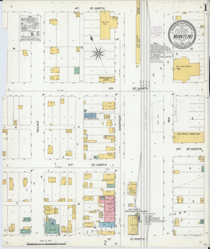 Sanborn Fire Insurance Map from Manteno, Kankakee County, Illinois (1904), Sheet #0001 - Complete Map Set gallery image, historic Sanborn map, vintage wall art, Illinois Illinois
