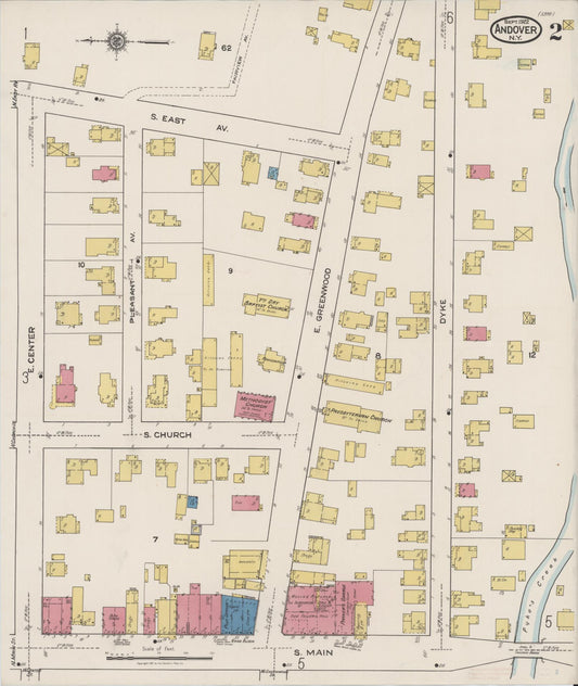 Sanborn Fire Insurance Map from Andover, Allegany County, New York (1922), Sheet #0002 - Historic Sanborn Fire Insurance Map Print, vintage old map wall art, antique decor, genealogy gift, New York New York map