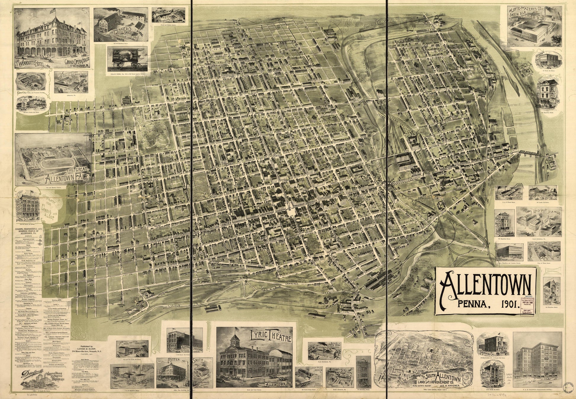 Allentown, Penna. 1901. (1901) – Historic Bird’s-Eye View Panorama Print