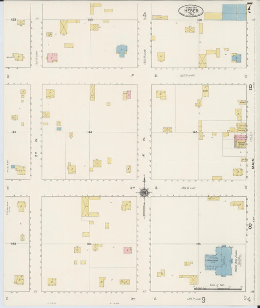 Sanborn Fire Insurance Map from Heber, Wasatch County, Utah (1917), Sheet #0007 - Historic Sanborn Fire Insurance Map Print, vintage old map wall art, antique decor, genealogy gift, Utah Utah map