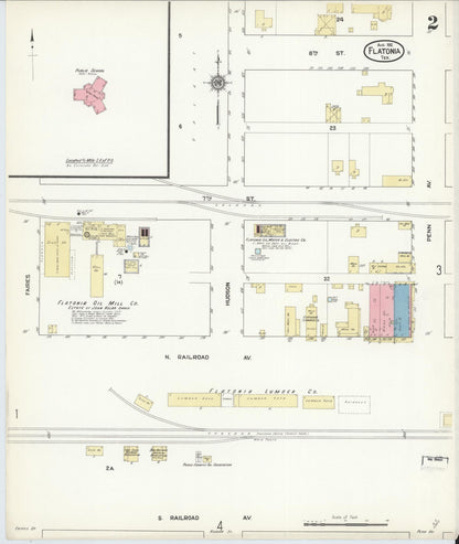 Sanborn Fire Insurance Map from Flatonia, Fayette County, Texas (1912), Sheet #0002 - Complete Map Set gallery image, historic Sanborn map, vintage wall art, Texas Texas