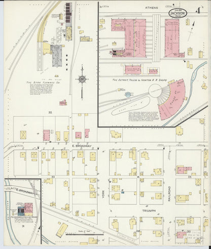 Sanborn Fire Insurance Map from Jackson, Jackson County, Ohio (1914), Sheet #0004 - Complete Map Set gallery image, historic Sanborn map, vintage wall art, Ohio Ohio