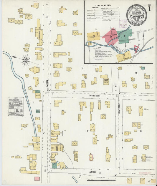 Sanborn Fire Insurance Map from Schenevus, Otsego County, New York (1905), Sheet #0001 - Complete Map Set gallery image, historic Sanborn map, vintage wall art, New York New York