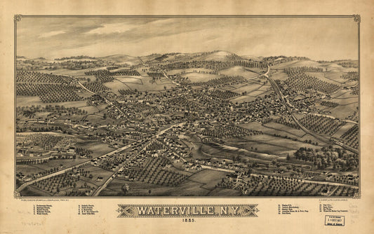 Waterville, N.Y., 1885 (1885) – Historic Bird’s-Eye View Panorama Print