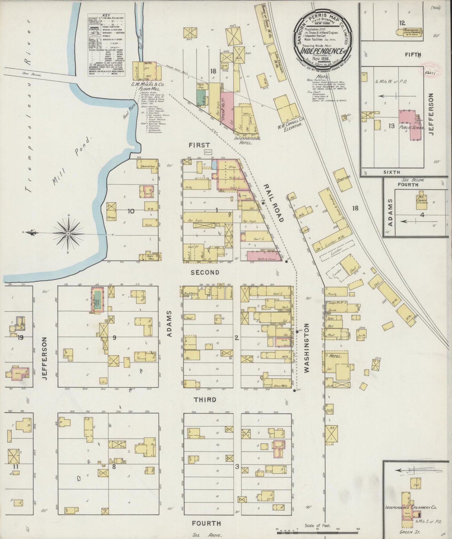 Sanborn Fire Insurance Map from Independence, Trempealeau County, Wisconsin (1894), Sheet #0001 - Historic Sanborn Fire Insurance Map Print, vintage old map wall art, antique decor, genealogy gift, Wisconsin Wisconsin map