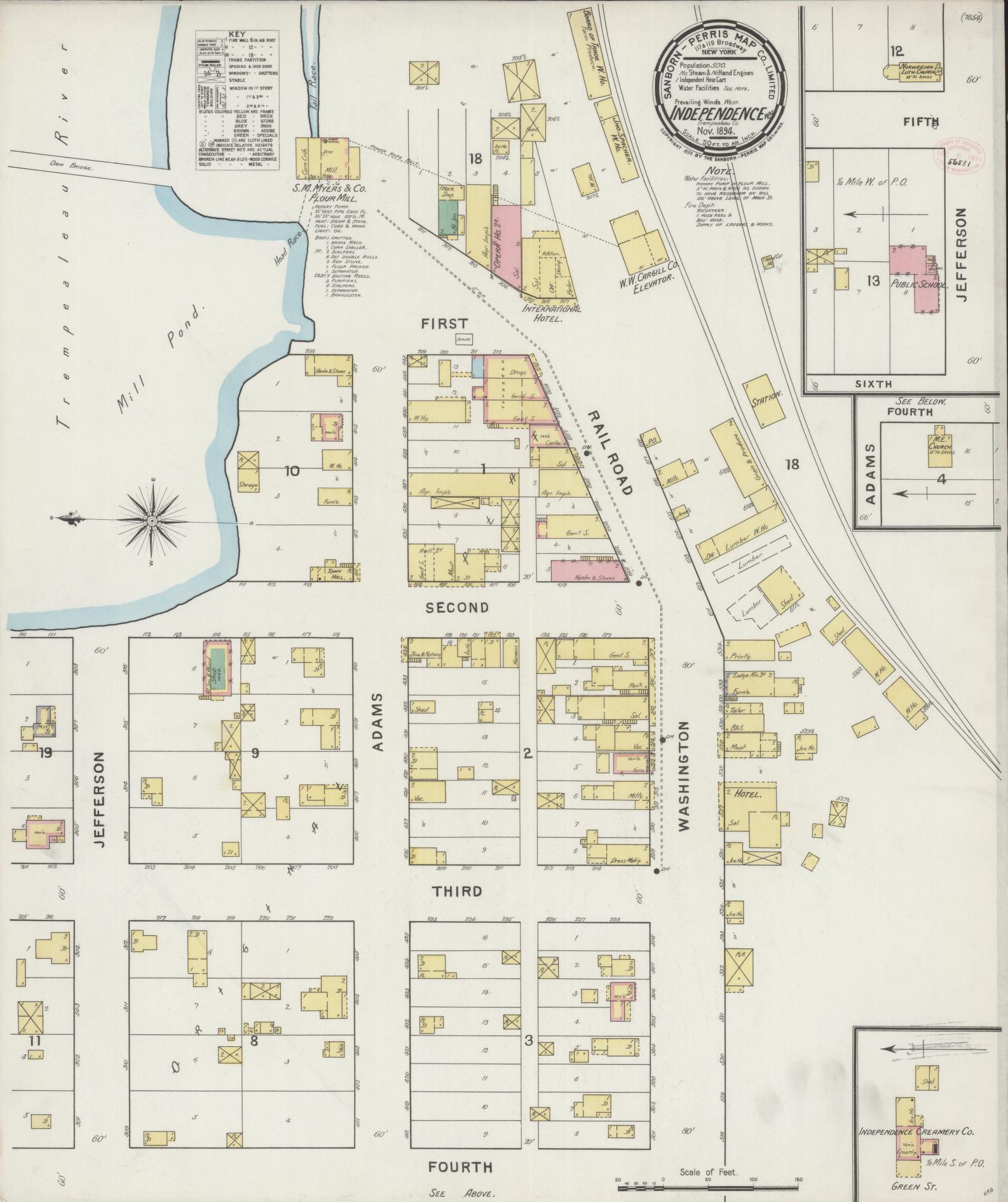 Sanborn Fire Insurance Map from Independence, Trempealeau County, Wisconsin (1894), Sheet #0001 - Historic Sanborn Fire Insurance Map Print, vintage old map wall art, antique decor, genealogy gift, Wisconsin Wisconsin map