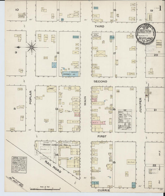 Sanborn Fire Insurance Map from Scotland, Bon Homme County, South Dakota (1884), Sheet #0001 - Complete Map Set gallery image, historic Sanborn map, vintage wall art, South Dakota South Dakota