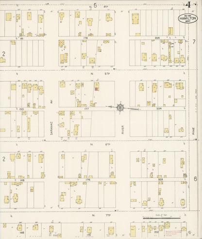 Sanborn Fire Insurance Map from Hamilton, Ravalli County, Montana (1914), Sheet #0004 - Complete Map Set gallery image, historic Sanborn map, vintage wall art, Montana Montana