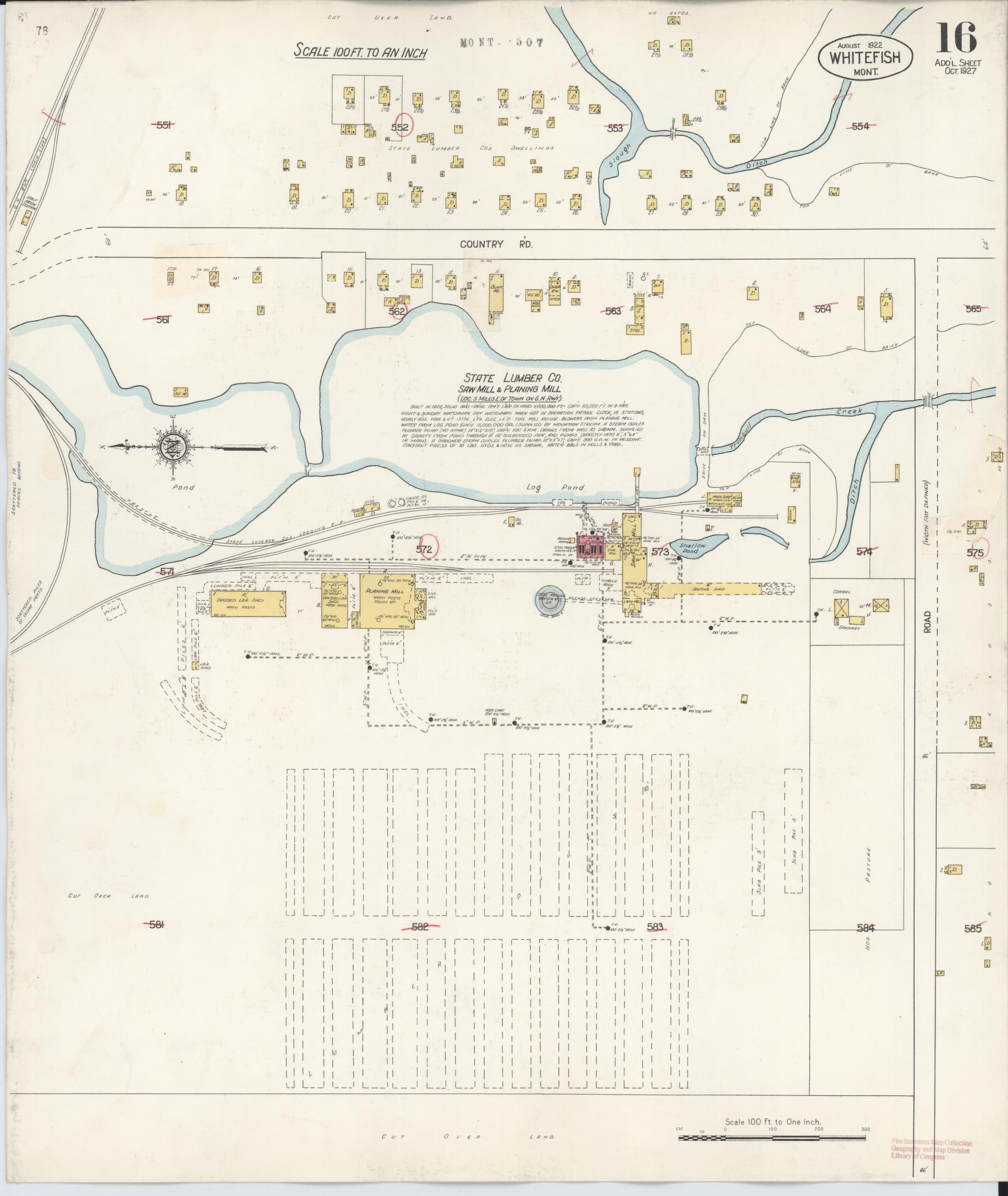 Sanborn Fire Insurance Map from Whitefish, Flathead County, Montana (1932), Sheet #0016 - Complete Map Set gallery image, historic Sanborn map, vintage wall art, Montana Montana
