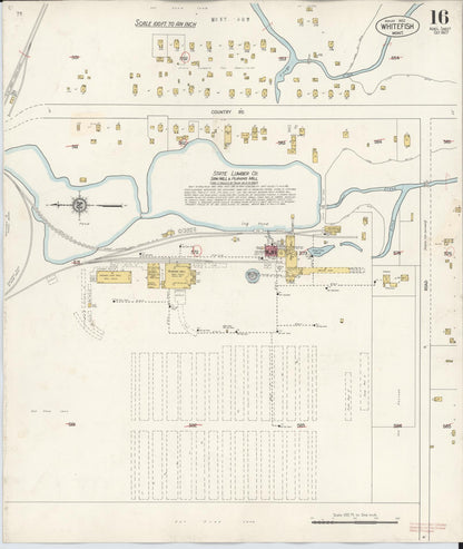 Sanborn Fire Insurance Map from Whitefish, Flathead County, Montana (1932), Sheet #0016 - Complete Map Set gallery image, historic Sanborn map, vintage wall art, Montana Montana