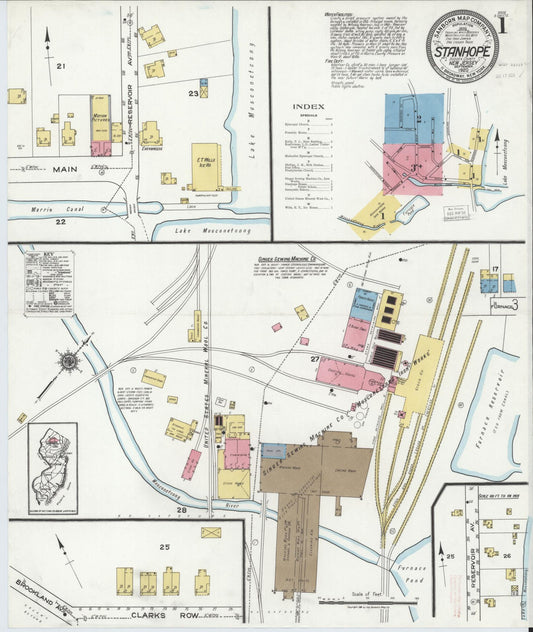 Sanborn Fire Insurance Map from Stanhope, Sussex County, New Jersey. (1920) – Historic Sanborn Fire Insurance Map Print