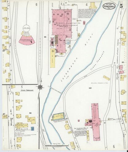 Sanborn Fire Insurance Map from Honesdale, Wayne County, Pennsylvania (1920), Sheet #0005 - Complete Map Set gallery image, historic Sanborn map, vintage wall art, Pennsylvania Pennsylvania
