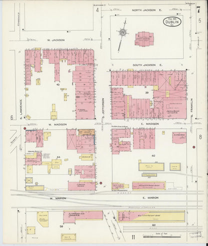 Sanborn Fire Insurance Map from Dublin, Laurens County, Georgia (1913), Sheet #0007 - Complete Map Set gallery image, historic Sanborn map, vintage wall art, Georgia Georgia
