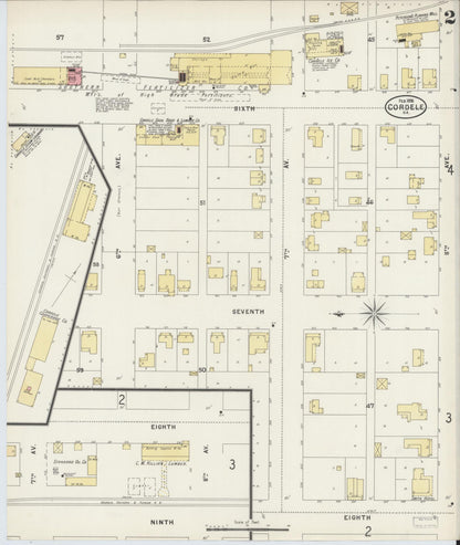Sanborn Fire Insurance Map from Cordele, Crisp County, Georgia (1898), Sheet #0002 - Complete Map Set gallery image, historic Sanborn map, vintage wall art, Georgia Georgia