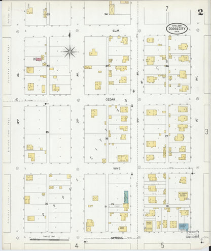 Sanborn Fire Insurance Map from Dodge City, Ford County, Kansas (1905), Sheet #0002 - Complete Map Set gallery image, historic Sanborn map, vintage wall art, Kansas Kansas