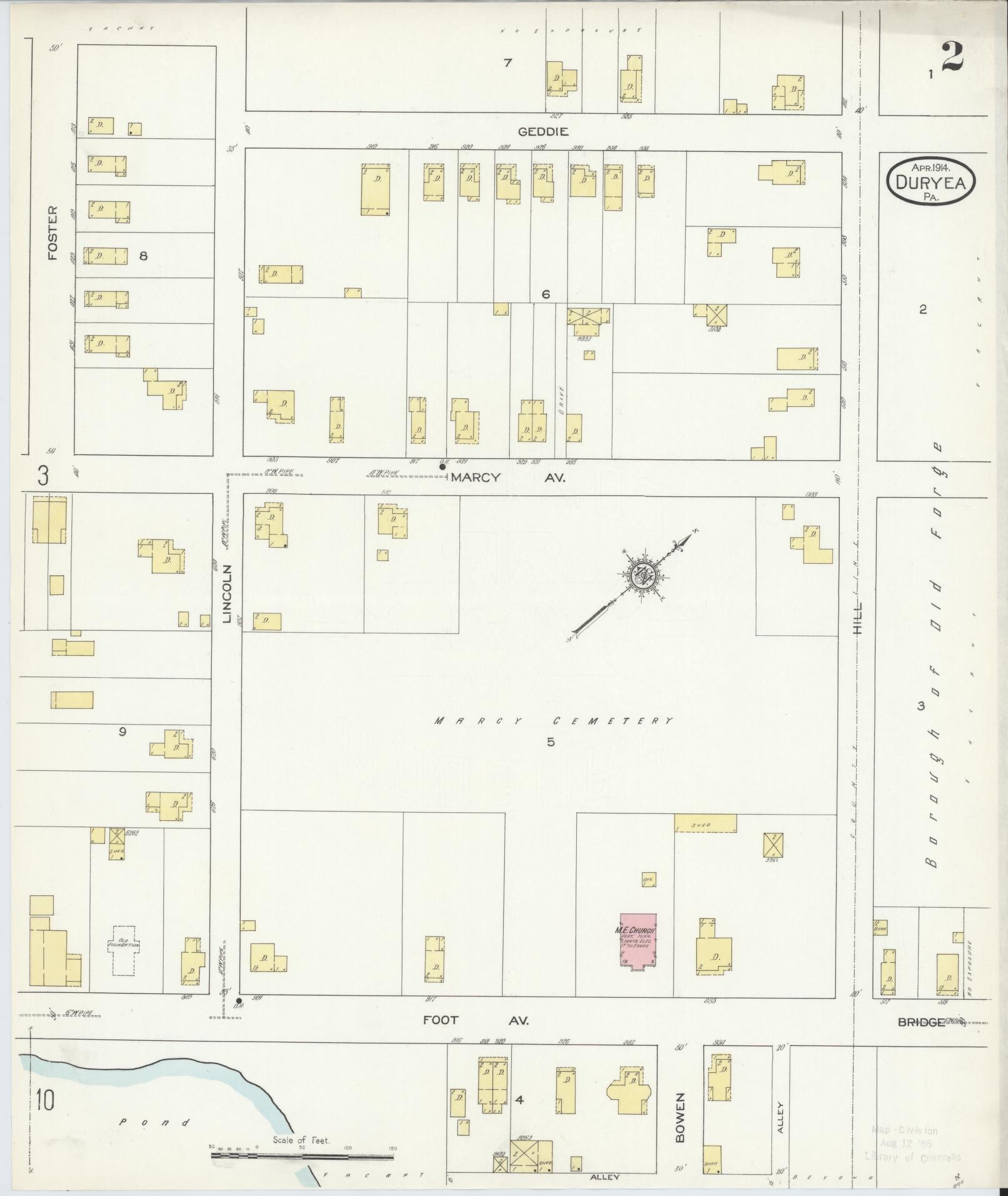 Sanborn Fire Insurance Map from Duryea, Luzerne County, Pennsylvania (1914), Sheet #0002 - Historic Sanborn Fire Insurance Map Print, vintage old map wall art, antique decor, genealogy gift, Pennsylvania Pennsylvania map