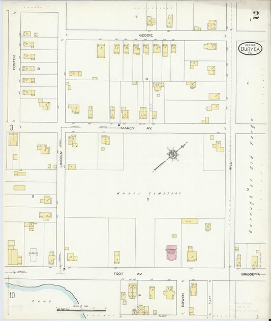 Sanborn Fire Insurance Map from Duryea, Luzerne County, Pennsylvania (1914), Sheet #0002 - Historic Sanborn Fire Insurance Map Print, vintage old map wall art, antique decor, genealogy gift, Pennsylvania Pennsylvania map
