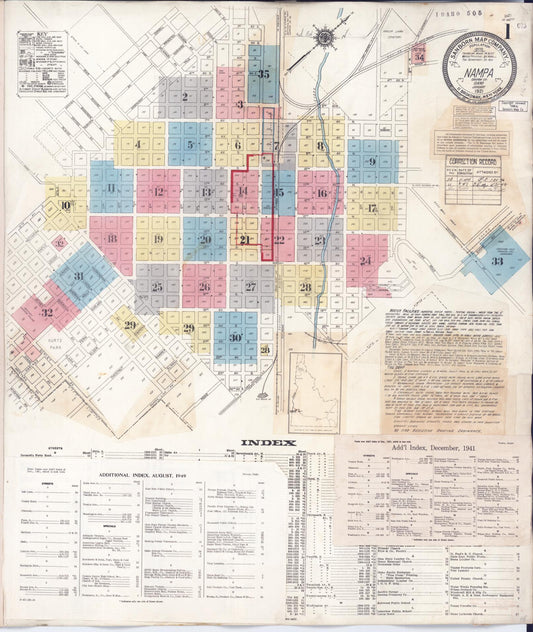 Sanborn Fire Insurance Map from Nampa, Canyon County, Idaho. (1949) – Historic Sanborn Fire Insurance Map Print