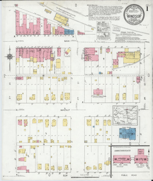 Sanborn Fire Insurance Map from Windsor, Weld County, Colorado (1921), Sheet #0001 - Historic Sanborn Fire Insurance Map Print, vintage old map wall art, antique decor, genealogy gift, Colorado Colorado map