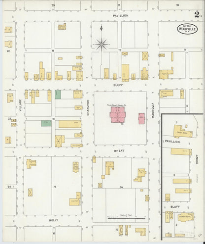 Sanborn Fire Insurance Map from Woodville, Tyler County, Texas (1904), Sheet #0002 - Complete Map Set gallery image, historic Sanborn map, vintage wall art, Texas Texas